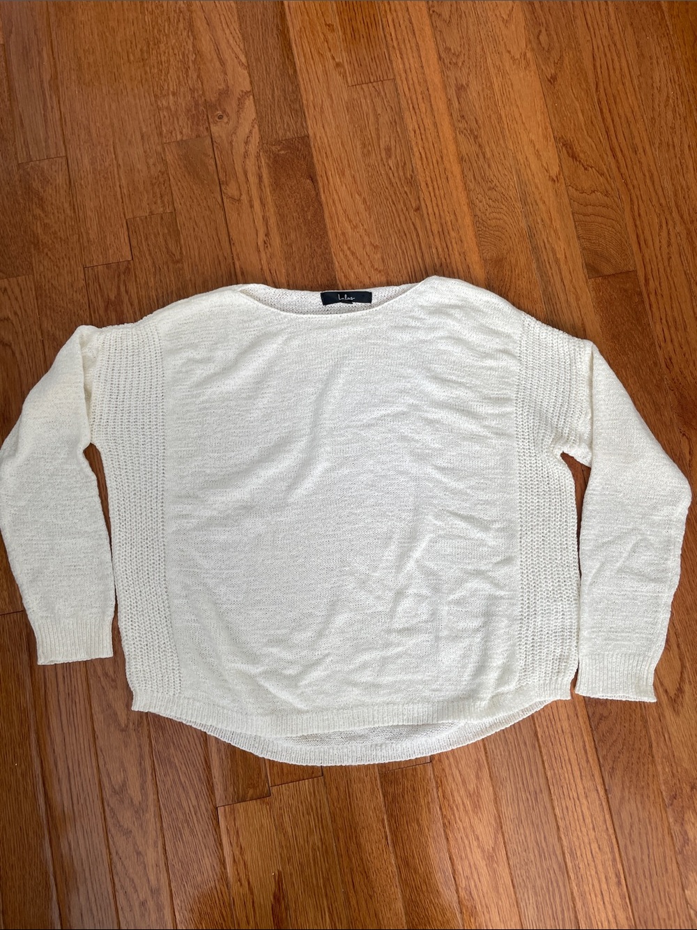 Lulus boatneck cream sweater